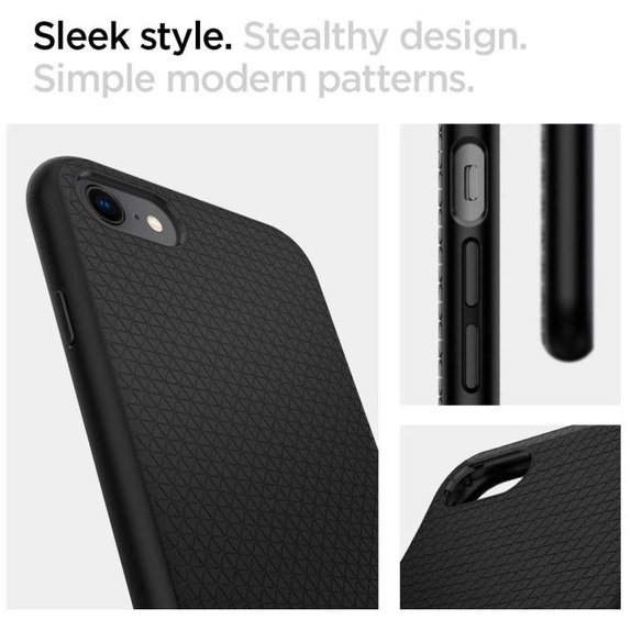 Spigen - Ovitek Liquid Air za iPhone 7, 8, SE 2020 & SE 2022, črna