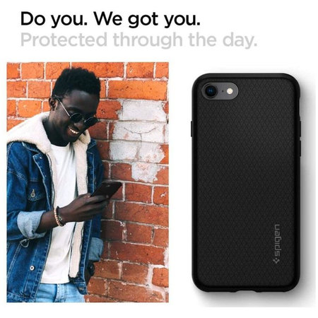 Spigen - Ovitek Liquid Air za iPhone 7, 8, SE 2020 & SE 2022, črna