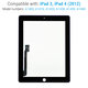 Apple iPad 3, iPad 4 - Touch Glass (Black)