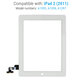 Steklo na dotik za iPad 2, White