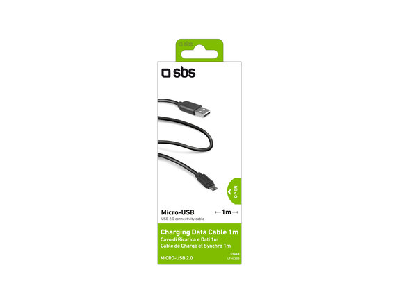 SBS - Micro-USB / USB kabel (1m), črn