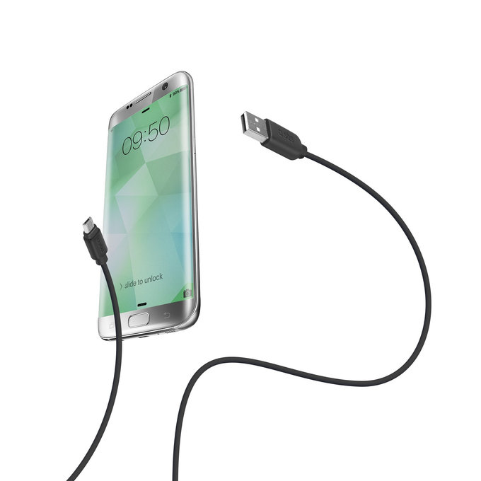 SBS - Micro-USB / USB kabel (2m), črn