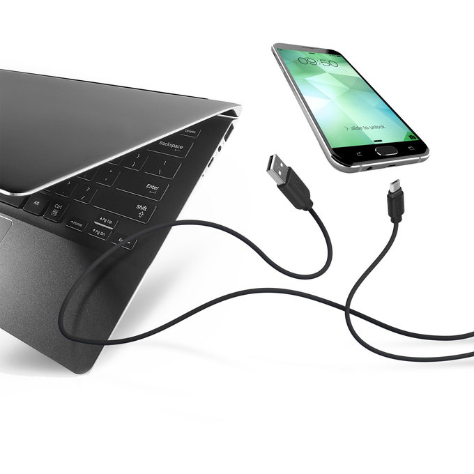 SBS - Micro-USB / USB kabel (2m), črn