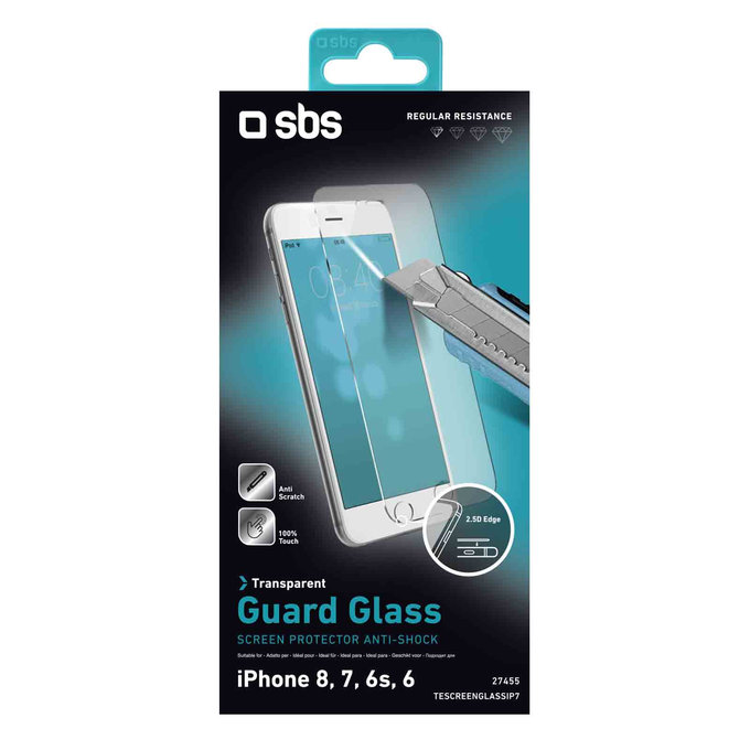 SBS - Tempered Glass za iPhone 6, 6s, 7, 8, SE 2020 in SE 2022, prozorno