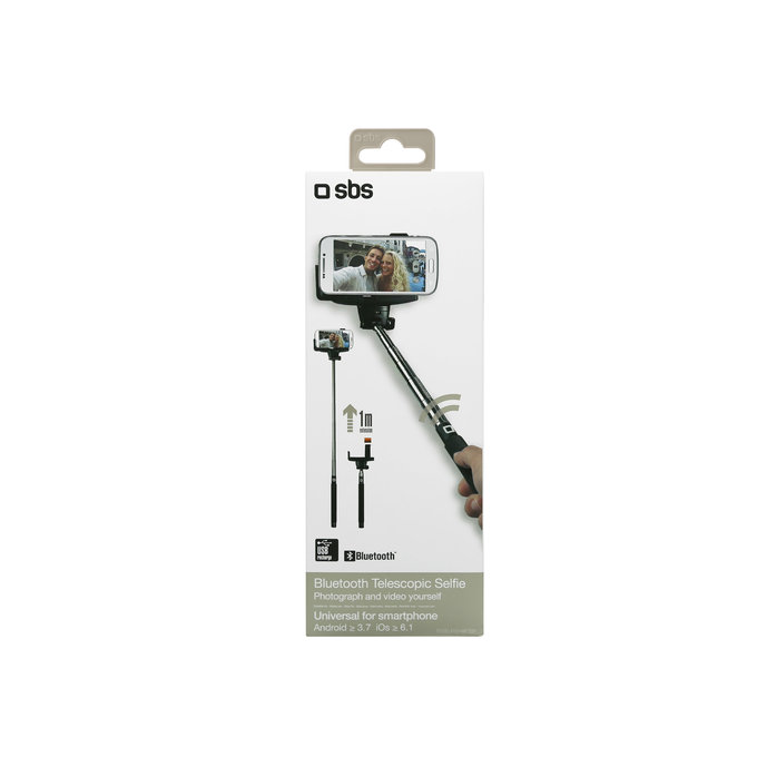 SBS - brezžična selfie palica, črna