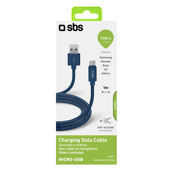 SBS - USB-C / USB kabel (1m), modra