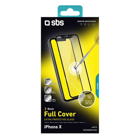 SBS - Full Cover Tempered Glass za iPhone X, XS in 11 Pro, črna