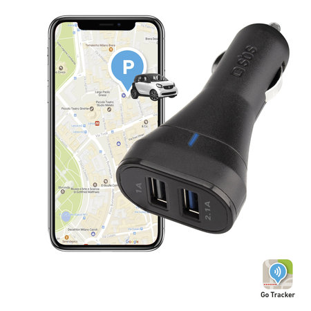 SBS - Avtopolnilec 2x USB, 3.1A, črn