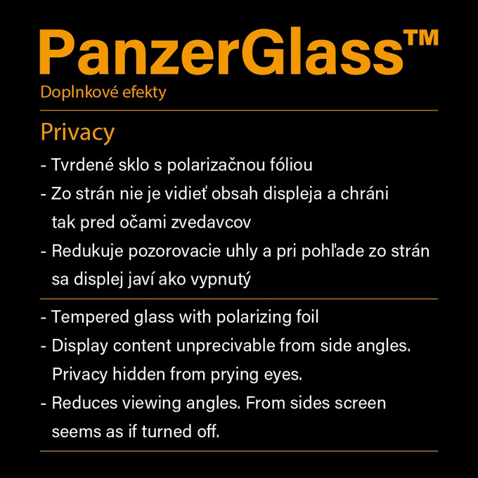 PanzerGlass - Tempered Glass Privacy Standard Fit za iPhone XS Max in 11 Pro Max, prozoren