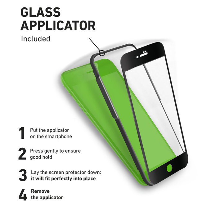 SBS - Tempered Glass 4D Full Glass za iPhone 6, 6s, 7, 8, SE 2020 in SE 2022, črna