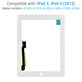 Apple iPad 3, iPad 4 - Steklo na dotik + gumb Domov (White)