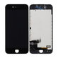 Zaslon In-Cell za iPhone 7, Black, Steklo na dotik z okvirjem, FixPremium