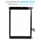 Steklo na dotik z gumbom Domov za iPad Air, Black