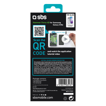 SBS - Tempered Glass 4D Full Glass za Samsung Galaxy S10e, črne barve