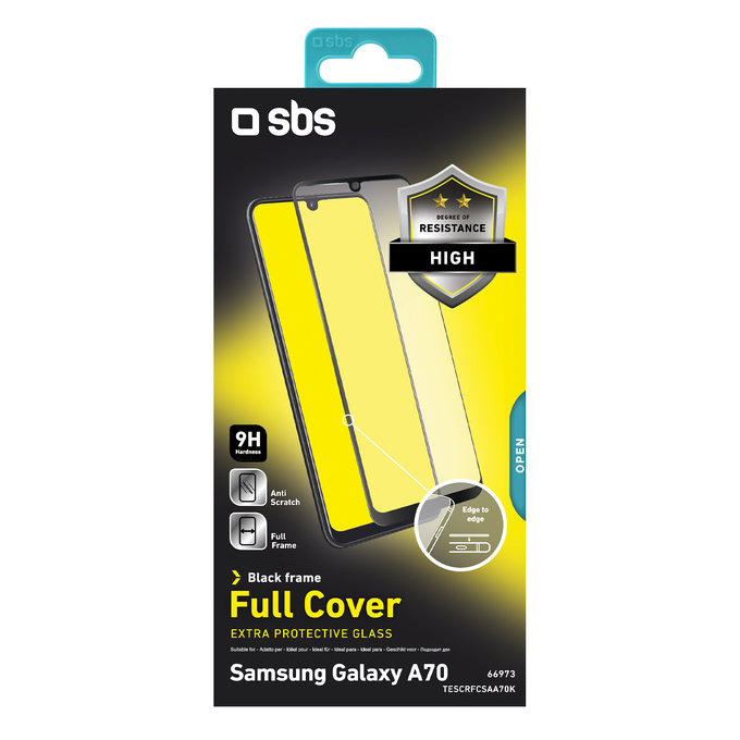 SBS - Tempered Glass Full Cover za Samsung Galaxy A70, črna