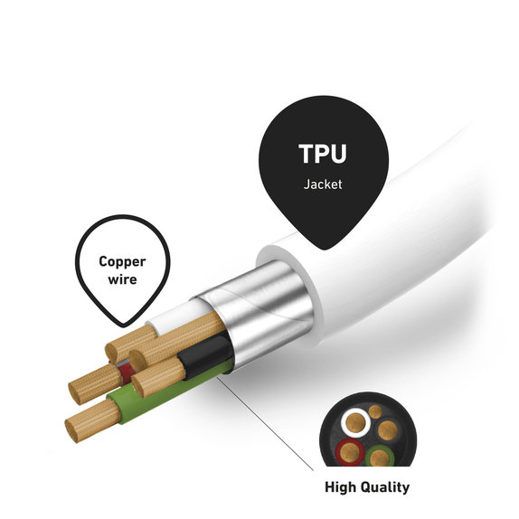 SBS - Kabel Lightning / USB-C (1m), bel