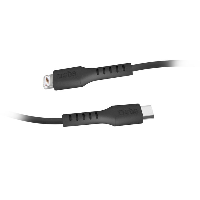 SBS - Kabel Lightning / USB-C (1m), črn