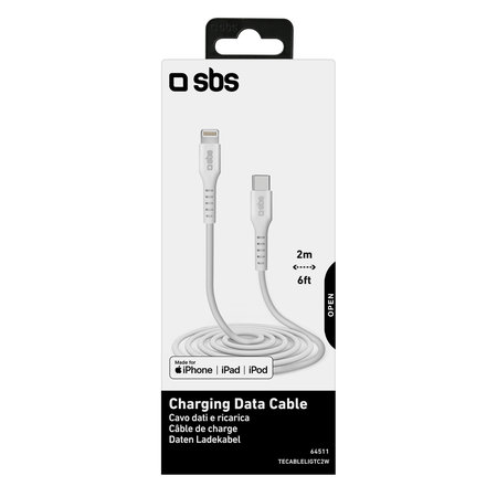 SBS - Kabel Lightning / USB-C (2m), bel
