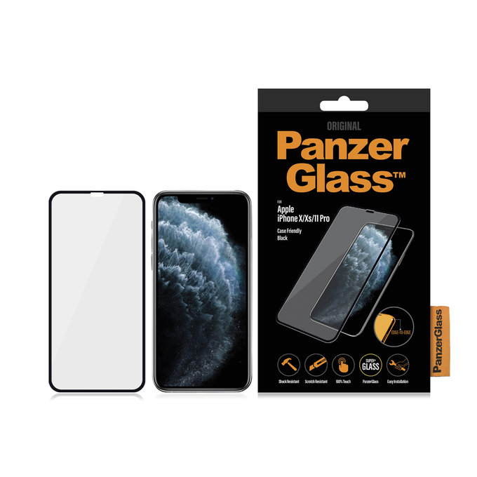 PanzerGlass - Kaljeno Steklo Case Friendly za iPhone X, XS in 11 Pro, črn