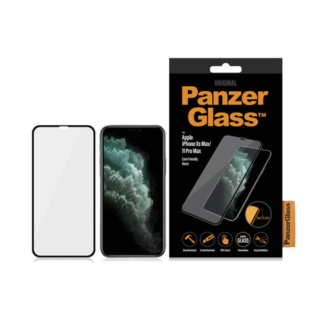 PanzerGlass - Kaljeno Steklo Case Friendly za iPhone XS Max in 11 Pro Max, črn