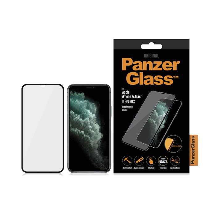 PanzerGlass - Kaljeno Steklo Case Friendly za iPhone XS Max in 11 Pro Max, črn