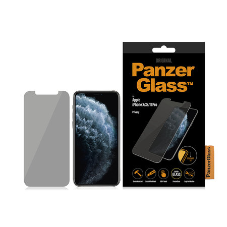 PanzerGlass - Kaljeno Steklo Privacy Standard Fit za iPhone X, XS in 11 Pro, transparent