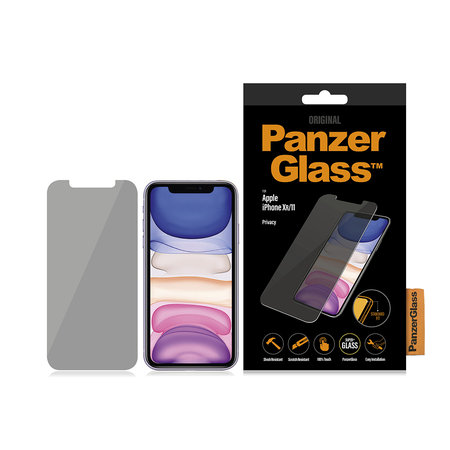 PanzerGlass - Kaljeno Steklo Privacy Standard Fit za iPhone XR in 11, transparent