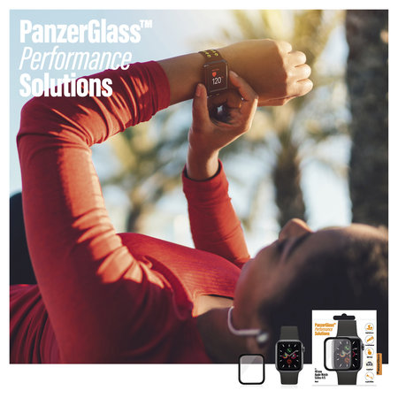 PanzerGlass - Tempered Glass Full Silicone  za Apple Watch Series 4, 5, 6, SE (1. gen) in SE (2. gen) 40mm, črna