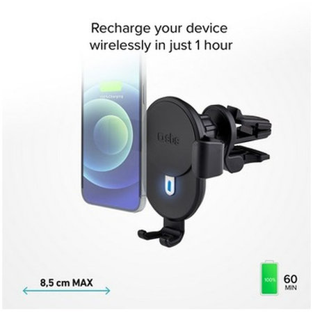 SBS - Gravity Car Holder with Wireless Charging, 10W, Qi, črn