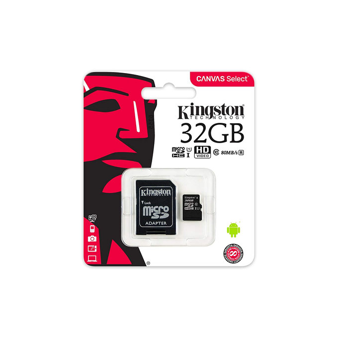 Kingston - MicroSDHC pomnilniška kartica Canvas Select Plus, 32 GB, SD adapter