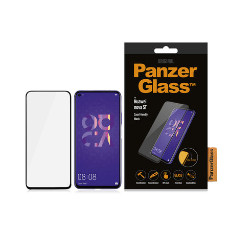 PanzerGlass - Tempered Glass Case Friendly za Huawei Nova 5T, črna
