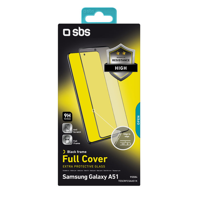 SBS - Full Cover Tempered Glass za Samsung Galaxy A51, A52 in A52 5G, črna