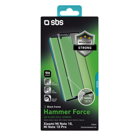 SBS - Tempered Glass 4D Full Glass za Xiaomi Mi Note 10, Mi Note 10 Pro, črna