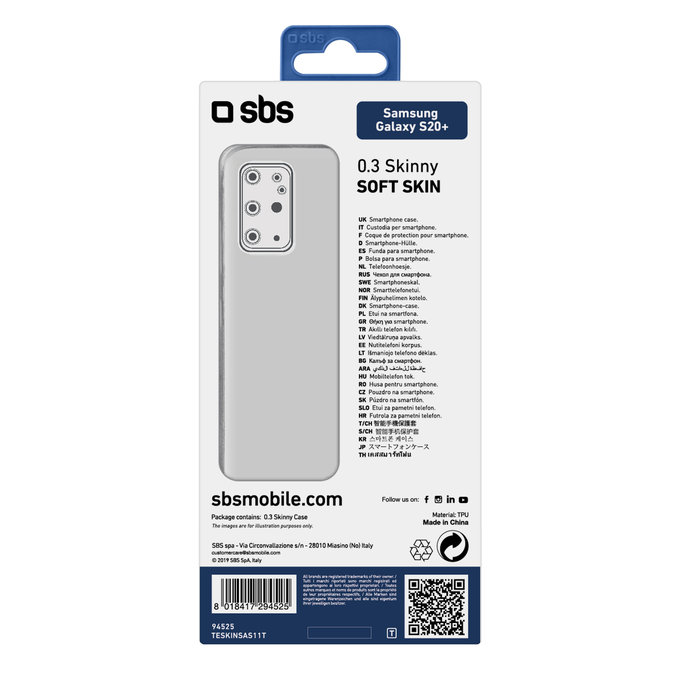 SBS - Ovitek Skinny za Samsung Galaxy S20+, prozoren