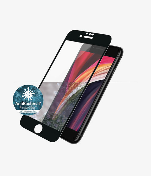 PanzerGlass - Kaljeno Steklo Case Friendly AB za iPhone 6, 6s, 7, 8, SE 2020 in SE 2022, črn