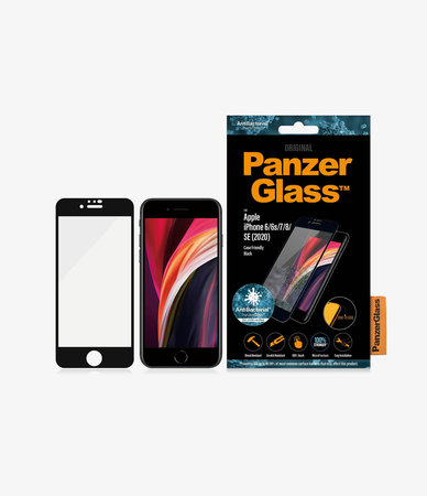 PanzerGlass - Kaljeno Steklo Case Friendly AB za iPhone 6, 6s, 7, 8, SE 2020 in SE 2022, črn