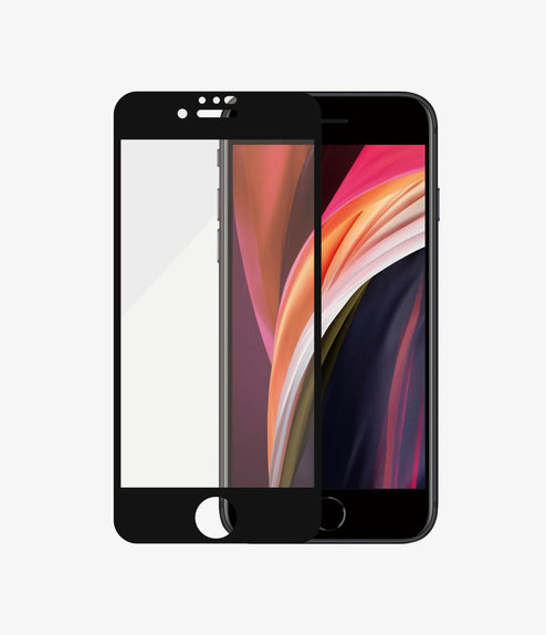 PanzerGlass - Kaljeno Steklo Case Friendly AB za iPhone 6, 6s, 7, 8, SE 2020 in SE 2022, črn