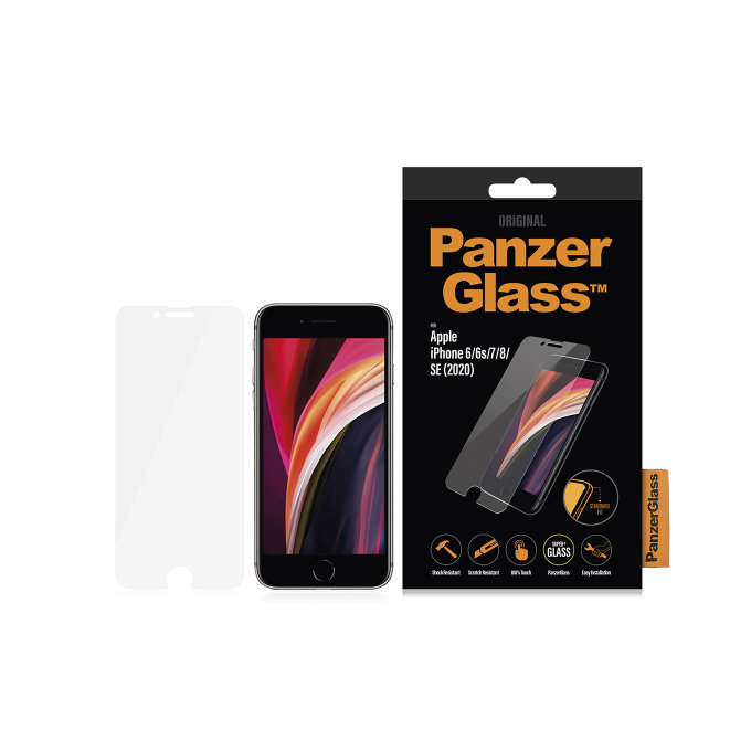 PanzerGlass - Kaljeno Steklo Standard Fit za iPhone SE 2020, 8, 7, 6s, 6, transparent