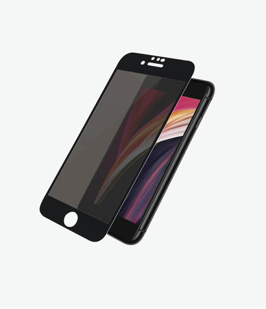 PanzerGlass - Kaljeno Steklo Privacy Case Friendly za iPhone 6, 6s, 7, 8, SE 2020 in SE 2022, črn