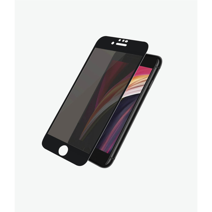 PanzerGlass - Kaljeno Steklo Privacy Case Friendly za iPhone 6, 6s, 7, 8, SE 2020 in SE 2022, črn