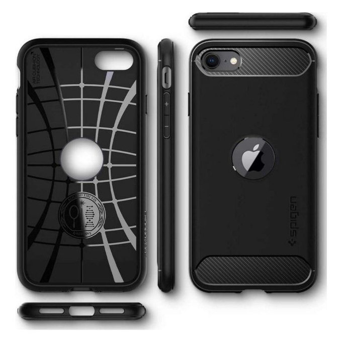 Spigen - Ovitek Rugged Armor za iPhone SE 2020 & SE 2022, črna