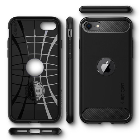 Spigen - Ovitek Rugged Armor za iPhone SE 2020 & SE 2022, črna