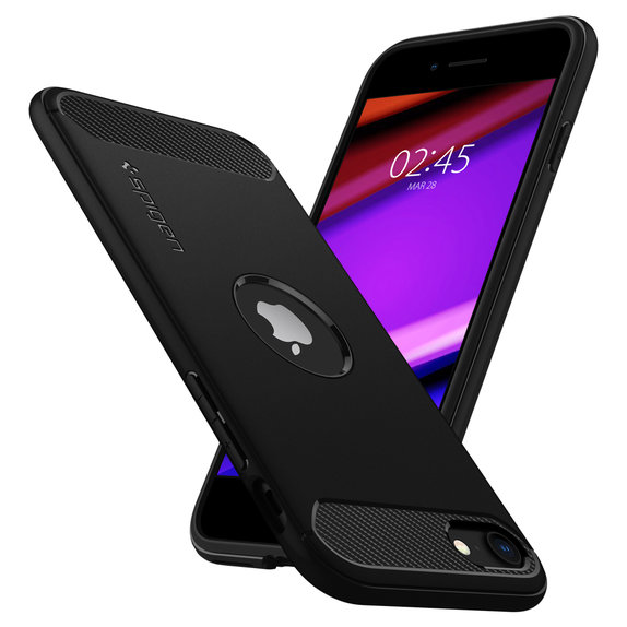 Spigen - Ovitek Rugged Armor za iPhone SE 2020 & SE 2022, črna