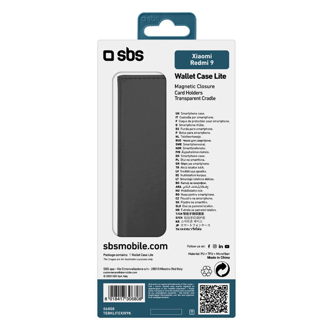 SBS - Ovitek Book Wallet Lite za Xiaomi Redmi 9, črn