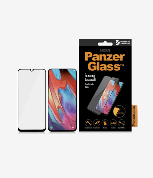 PanzerGlass - Kaljeno Steklo Case Friendly za Samsung Galaxy A41, črn