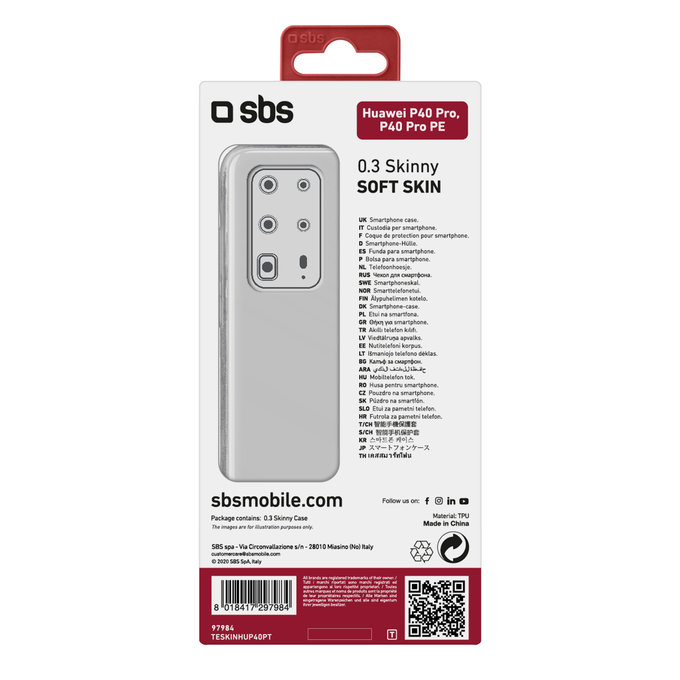 SBS - Ovitek Skinny za Huawei P40 Pro, P40 Pro, prozoren