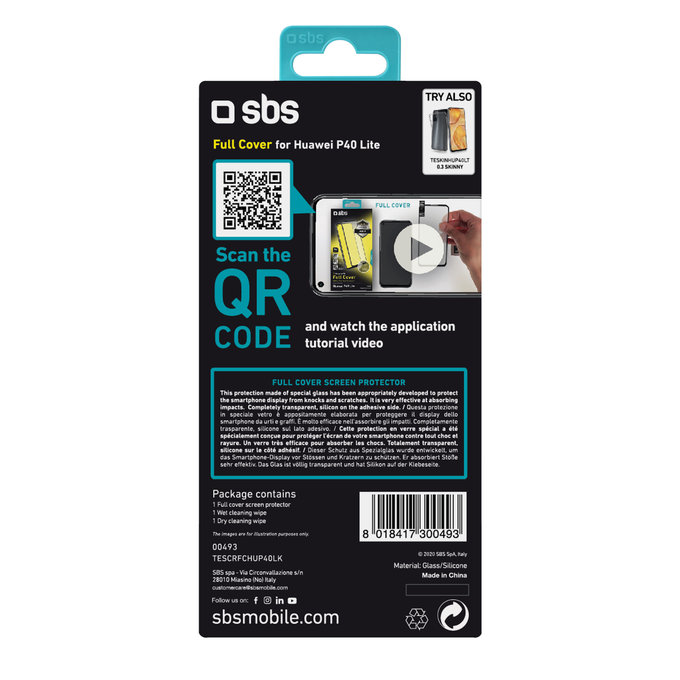 SBS - Tempered Glass Full Cover za Huawei P40 Lite, črna