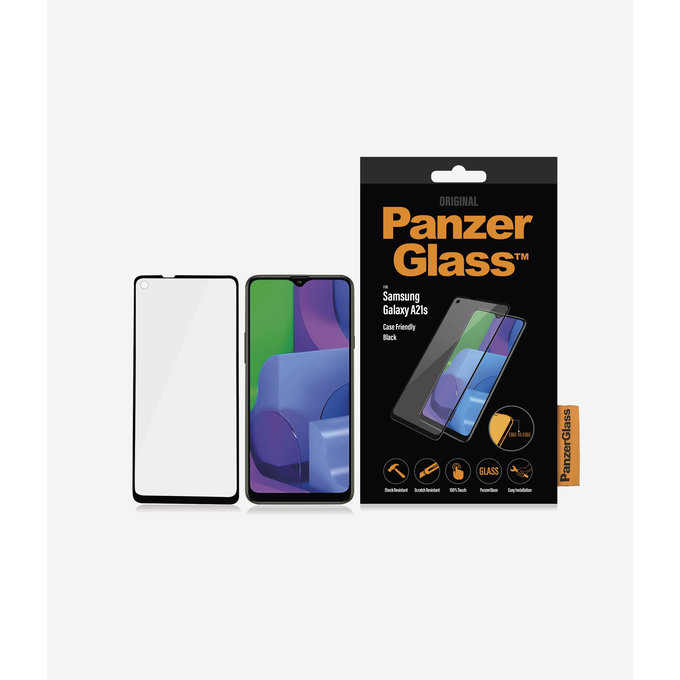 PanzerGlass - Kaljeno Steklo Case Friendly za Samsung Galaxy A21s, črn