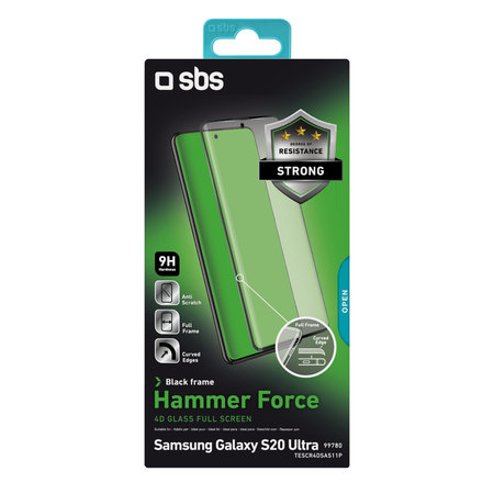 SBS - Tempered Glass 4D Full Glass za Samsung Galaxy S20 Ultra, črne barve