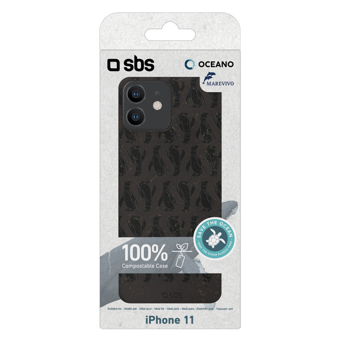 SBS - Ovitek Oceano za iPhone 11, 100% kompostljiv, pingvin